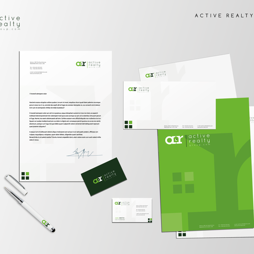 Rebrand capturing logo for real estate firm Active Realty  Design by pulestar