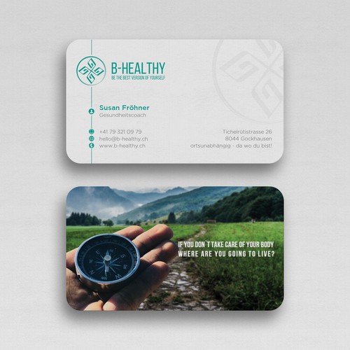 Create a businesscard for a healthy lifestyle that inspire people to go the same way Design by Upwork