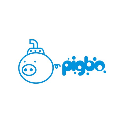 Design funny & minimal logo for 'pigbo' game studio with pig and sub-marine-ontwerp door Warnaihari