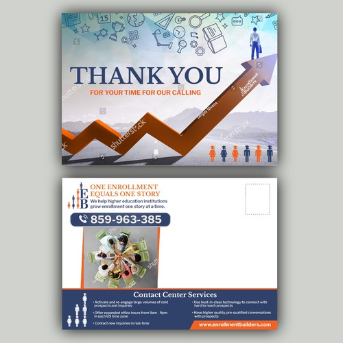 Design a thank you card for us to send to clients using our ad creative as inspiration Design by allMarv