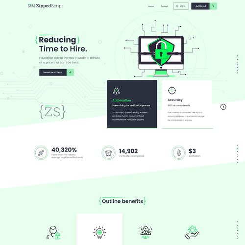 Design a Modern 1 page website for a software Startup! Design by Freelier-Studio