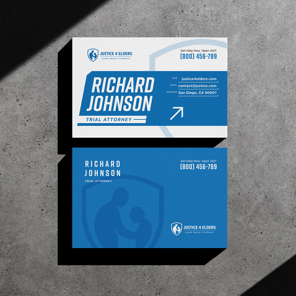 Business Card Design for Justice 4 Elders