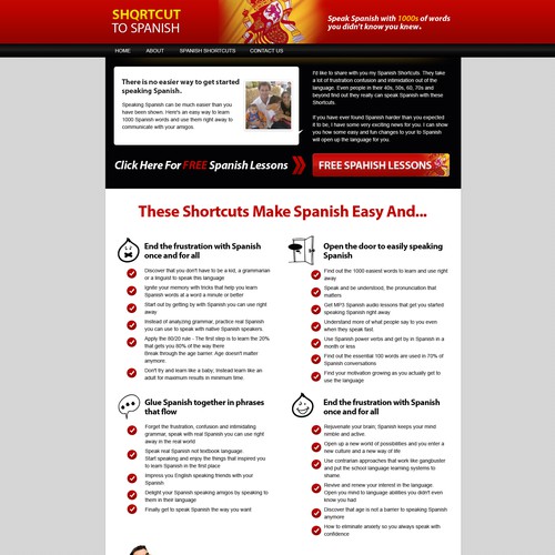 Create the next website design for Shortcut to Spanish Design by Anutik