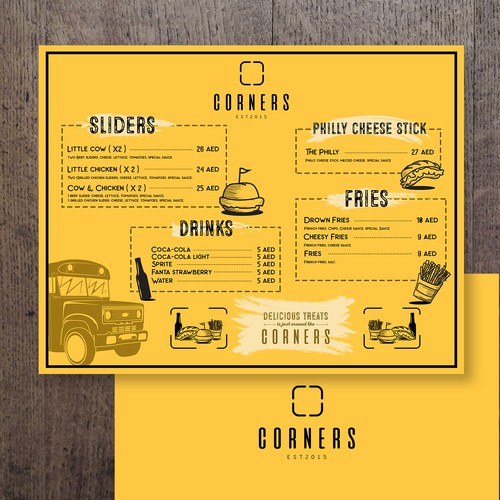 Design the Yellow bus Menu Design by ShemDesigns