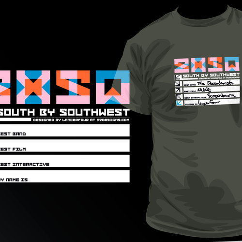 Design Official T-shirt for SXSW 2010  Diseño de lancerfour