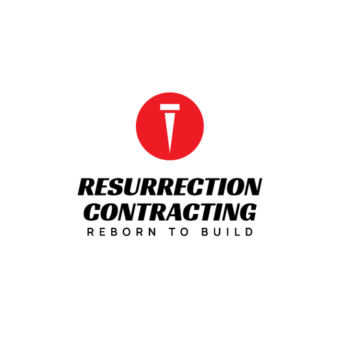 "Reborn To Build" construction company logo. Design by 4TStudio