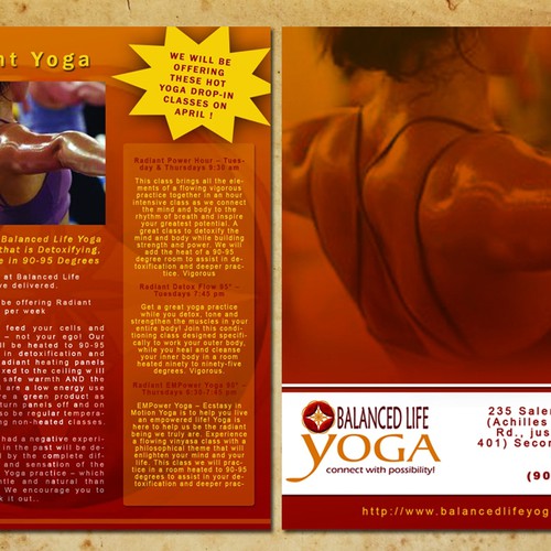 postcard or flyer for Balanced Life Yoga Design by Tentry