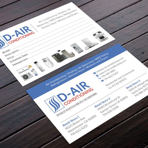 Design A Business Card For An Air Conditioning Company Business Card Contest 99designs