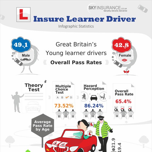 Create the next infographic for Sky Insurance - Insure Learner Driver