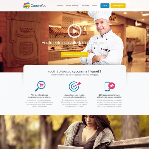 Design vincitore del contest "CuponYou needs a landing page design (wireframes provided!)"