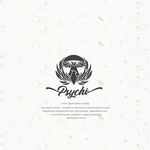 Psychi - a golden Phoenix and wild psilocybin mushrooms-ontwerp door congkek123