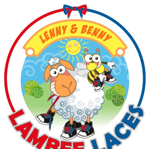 Lamb & Bee cartoon characters to help children learn to tie their shoes.