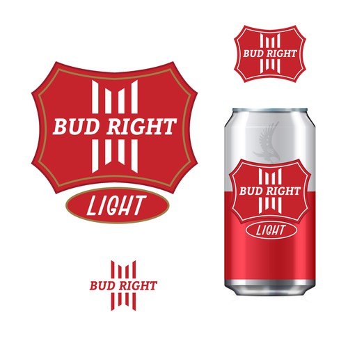 Bud Right.  The great new American Beer for good ol' fashioned American beer drinkers. Design by pmo