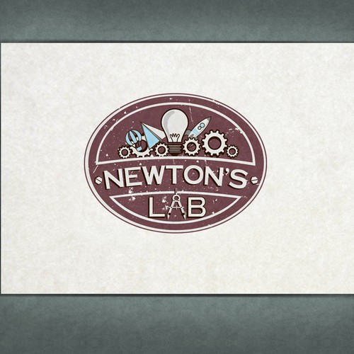 Vintage logo for Newton's Lab Design by digifx