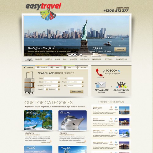 New website design wanted for Easytravel Ontwerp door Art of Design