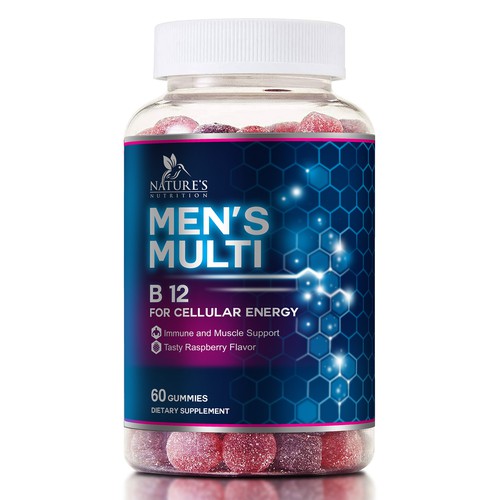 Designs | Men's Multivitamin Gummies label design needed for Nature's ...