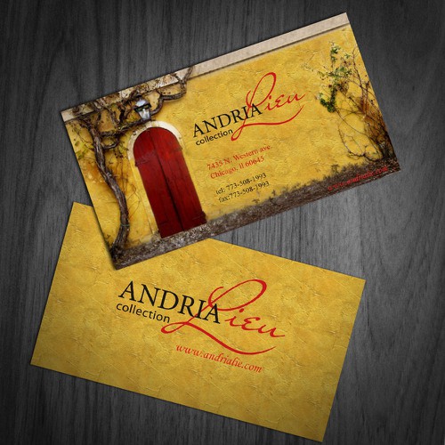 Create the next business card design for Andria Lieu Design von incanto_shine