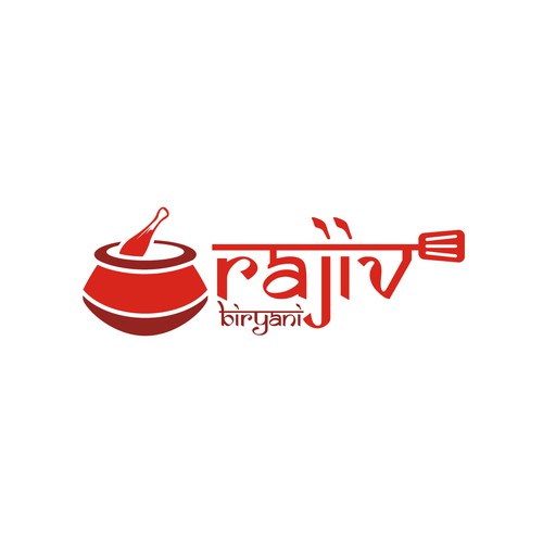 Indian Food Cloud Kitchen Logo Design, Rajiv Biryani Design por ✅ LOGO OF GOD ™️