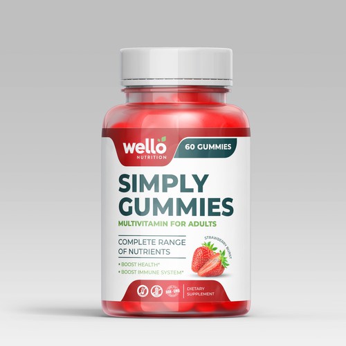 Multi vitamin gummies label design Design by Dzhafir