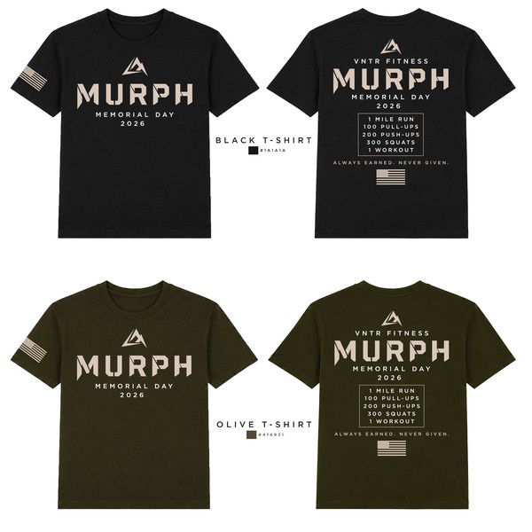 Modern & Minimal Murph Workout T-Shirt Design for VNTR Fitness