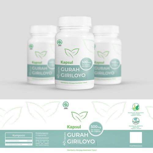 Design a Fresh, Simple, and Neat Label for An Herbal Supplement Bottle Design by Hoopoe_Designs