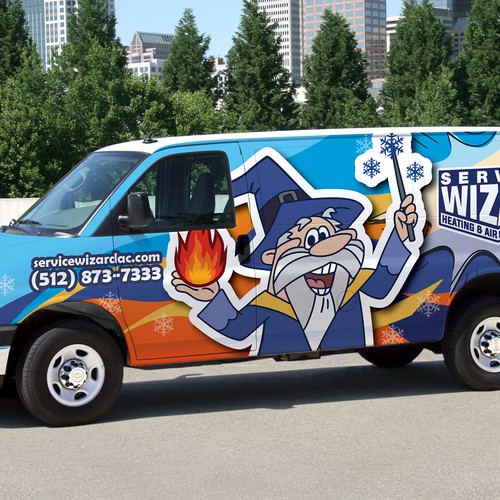 HVAC Service Van Wrap Design Design by RicardoRS