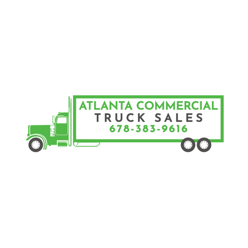 Truck Dealer new bold logo. box truck stencil with the name Atlanta Commercial Truck sales and rentals on the side of th Design by ctrw