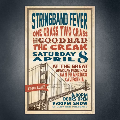 Music poster for one of San Francisco's oldest music venues Design by Stefanosp