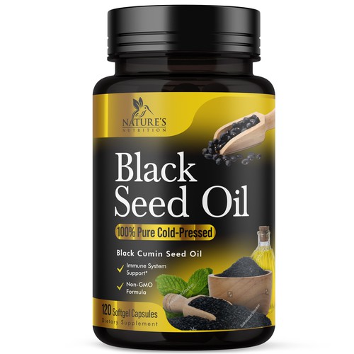 Natural Black Seed Oil Design Needed for Nature's Nutrition Design by UnderTheSea™