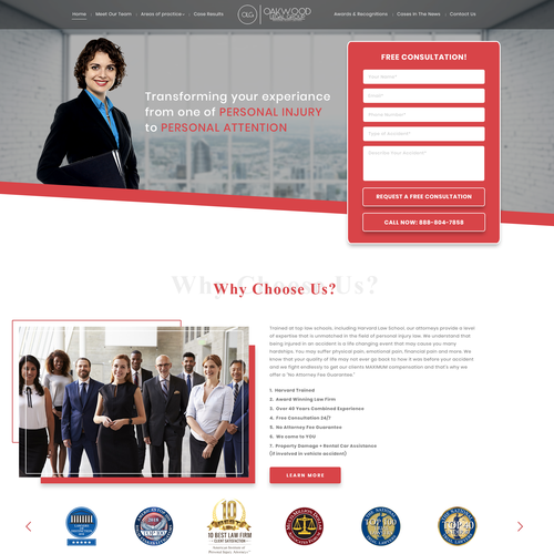 Diseño de Car Accident Lawyer Landing Page, Mini Site de VirtuaLPainter