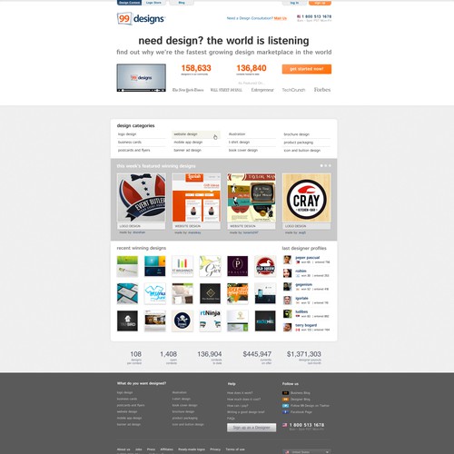 99designs Homepage Redesign Contest Ontwerp door Simone Freelance