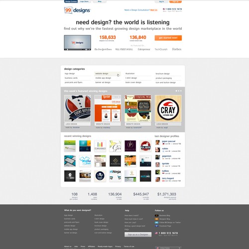 99designs Homepage Redesign Contest デザイン by Simone Freelance
