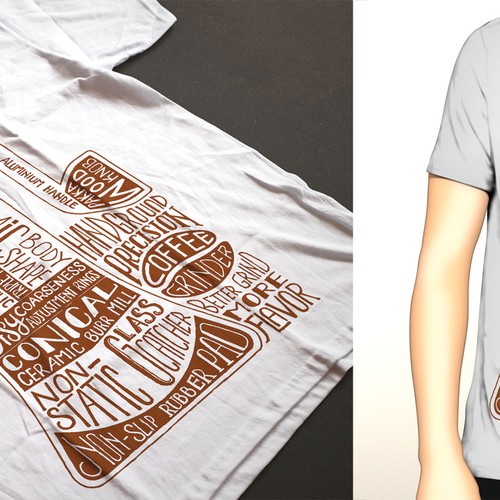 Coffee Collage T-Shirt Design Using Ink Made From Coffee Grounds Diseño de DeeStinct