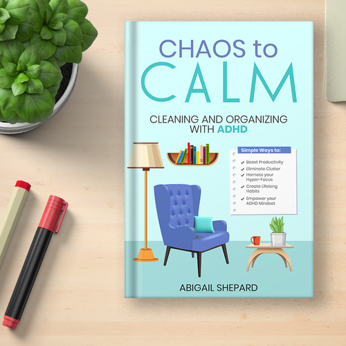 Simple and Empowering book cover for cleaning and organizing Diseño de Knorpics