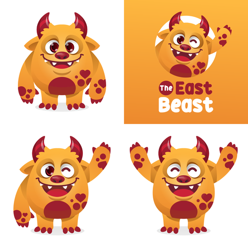 The East Beast - a fun mascot for an elementary school Design by Nandatama ✪