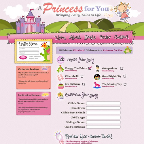 Customizable fairy tales website デザイン by KT Design, LLC