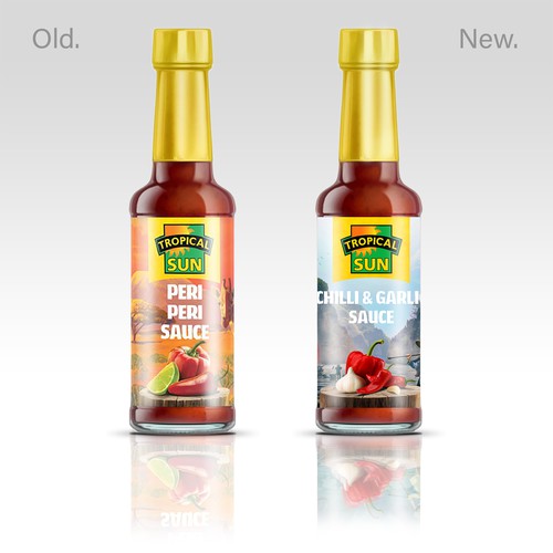 Tropical Sun Chilli & Garlic Sauce Label Digital Painting Design by FitzgeraldDesigns