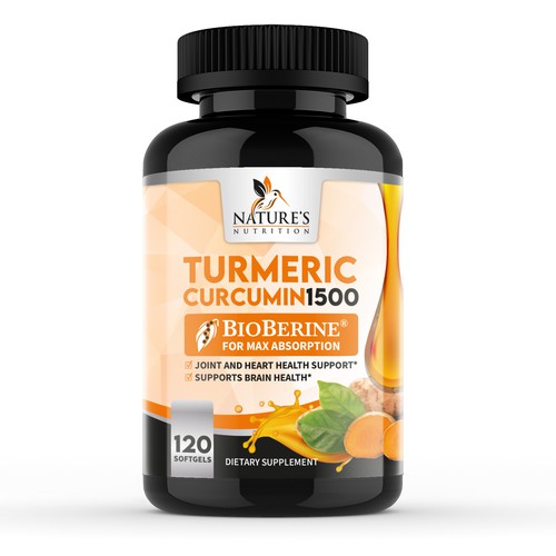 Nature's Nutrition - Needs a Colorful Turmeric Product Label Design by EffieK