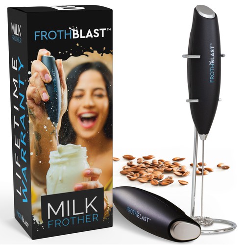 "Design a BOX design for MILK FROTHER  product" Réalisé par interaksi