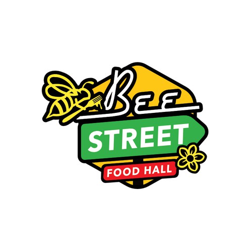 BeeStreet - a ghost kitchen Food Hall logo! Design by Maju Makmur