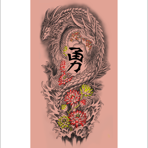 Double dragon full arm sleeve tattoo Tattoo contest