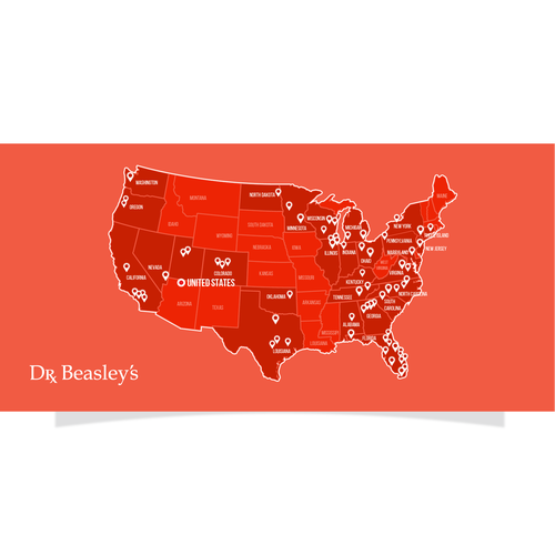 Design a coverage map for an eCommerce brand's authorized installers Design by Cha Alimi