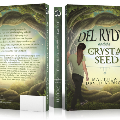 Create an eye catching book cover for middle grade fantasy adventure, Del Ryder and the Crystal Seed Design by RoseannaWhiteDesigns