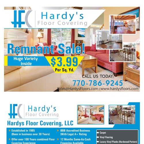Professional Banner Design For Hardy S Floor Covering Llc