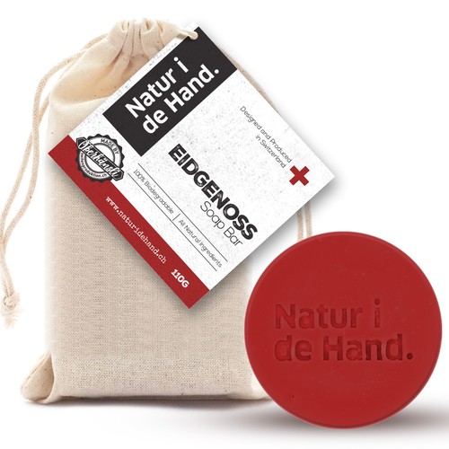 Eye-catching, trendy and environmentally friendly packaging for shampoo bar and natural soap produce Design by intanamir