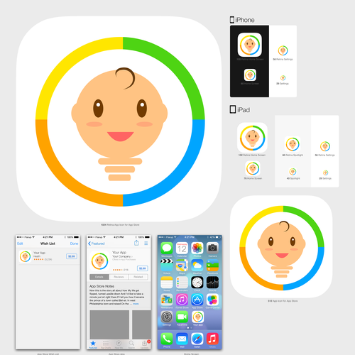 Create an visually stunning app icon to attract young kids (to a wholesome app!) Design by Carlo - Masaya