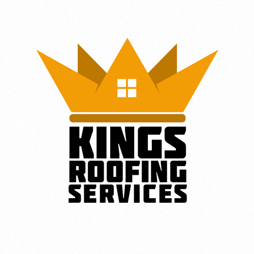 create a logo fit for a king. Kings Roofing Services black orange and ...