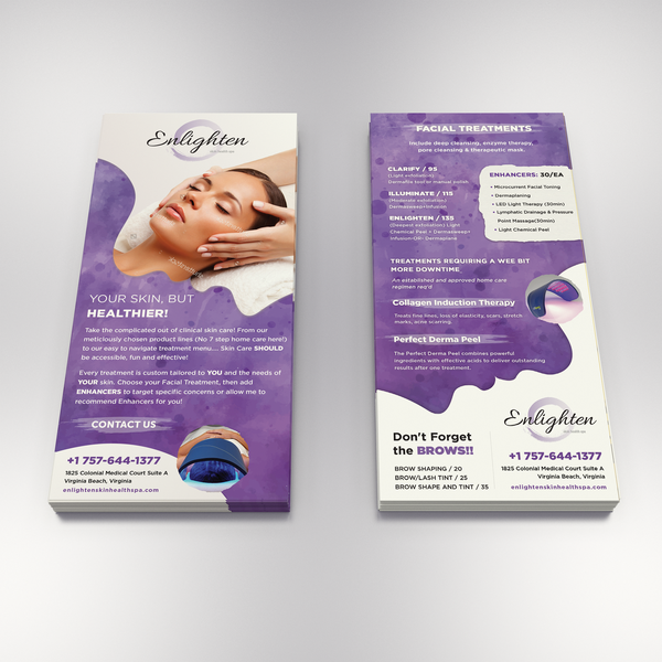 Rack card for beauty salon