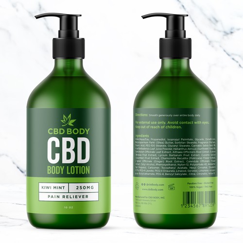 CBD Body Lotion Label Design Contest Design réalisé par bcra