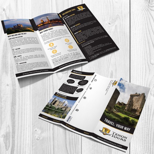 Create an inspiring travel brochure for an Ireland and UK tour operator! Design by tonaan